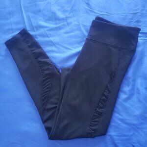 Fabletics 7/8 Leggings Size S Black Mesh Details Mid Rise Stretch Gym Yoga Run